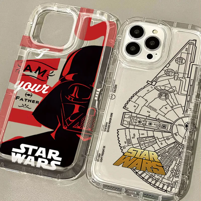 Darth Vader Stars W-Wars Case For iPhone 16 15 14 13 12 11 Pro Max XS X XR 8 7 Plus SE 2020 Shockproof Clear Silicone Back Cover