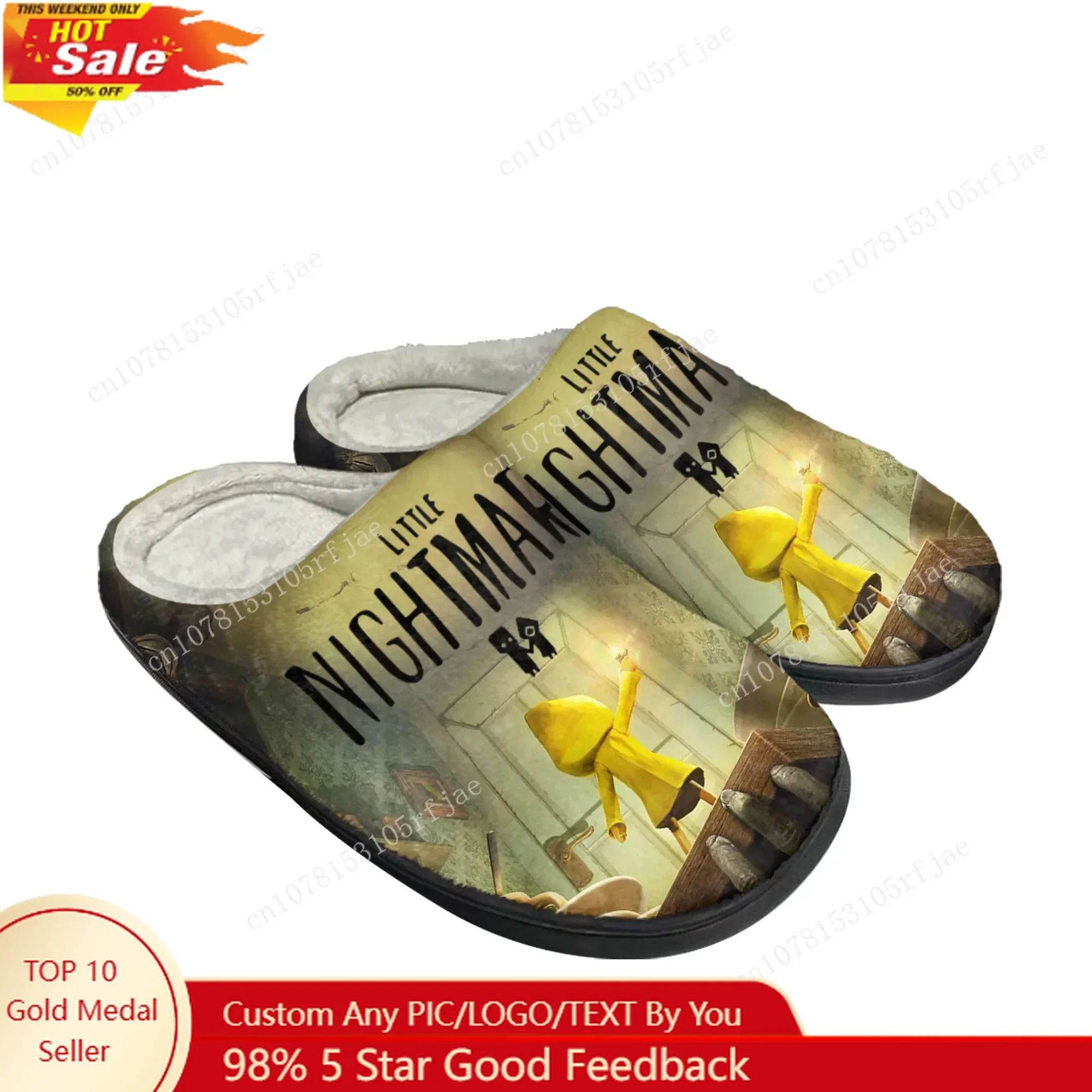 Game Little Nightmares Home Cotton Slippers Mens Womens Plush Bedroom Casual Keep Warm Shoes Fashion Tailor Made Slipper