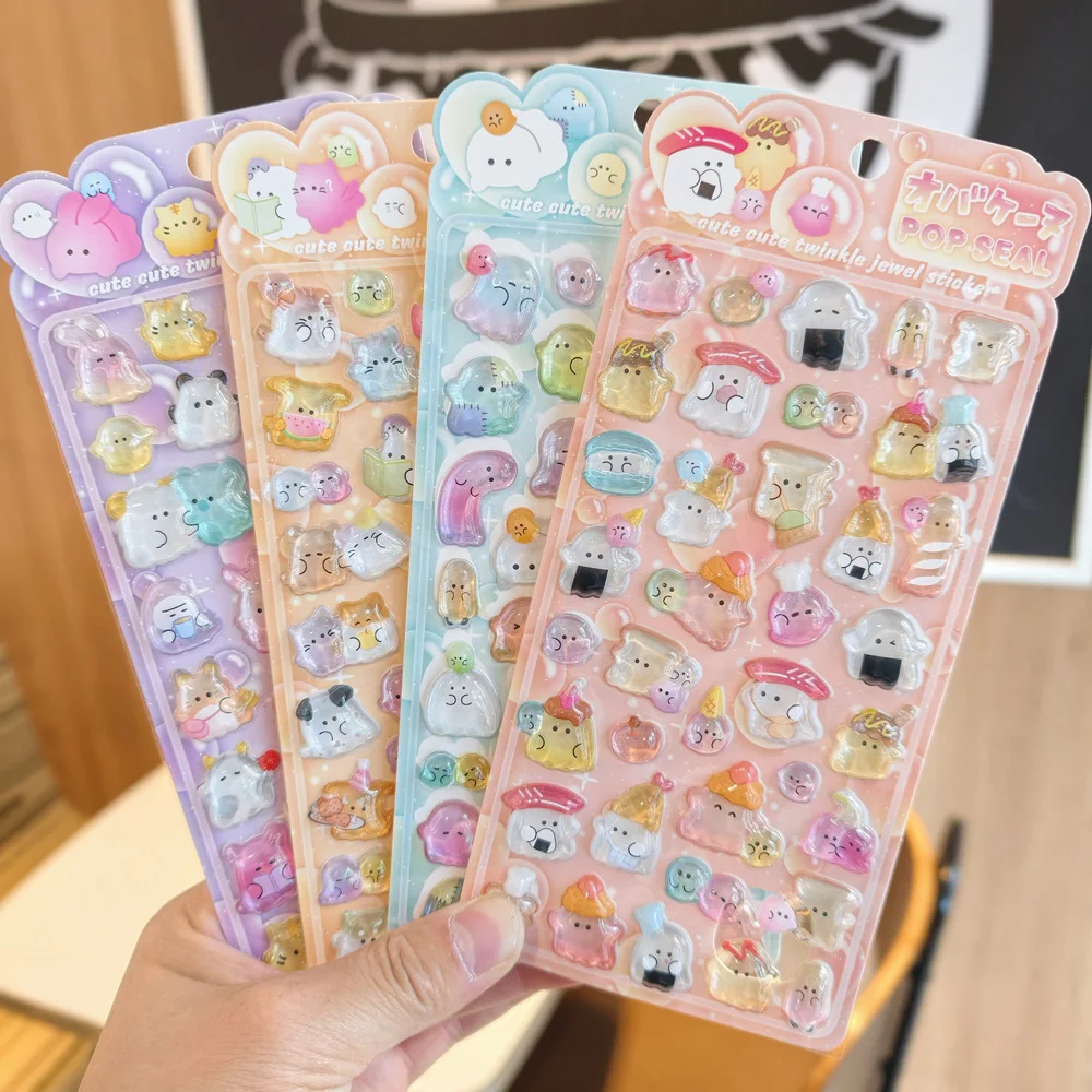 3D Crystal Ghost Family Relief Stickers - Leuke, leuke stickers, perfect voor meisjes telefoonhoesje DIY decor & Kawaii geschenken