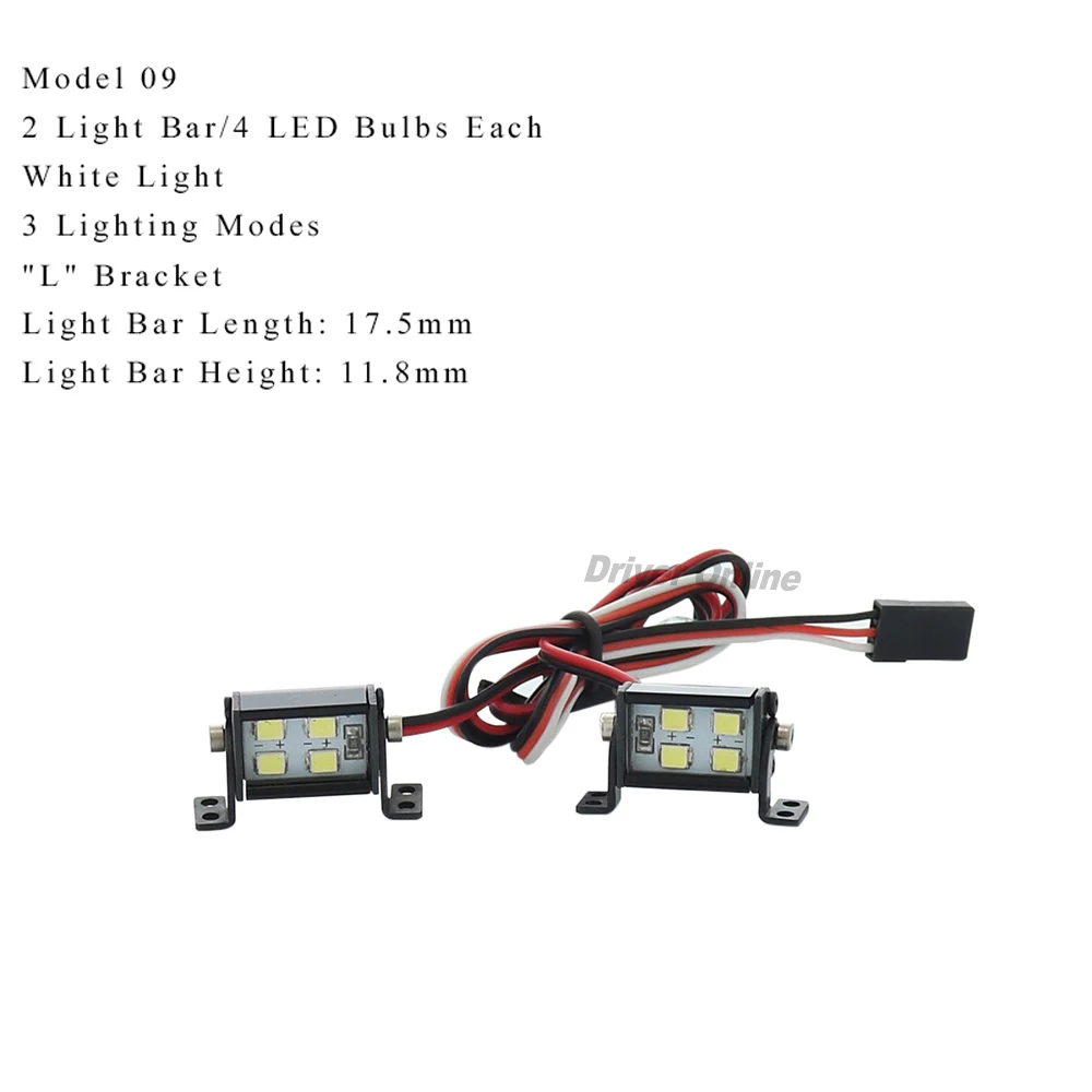 RC Mái LED Bar Trắng/Coloured Đèn Có Thể Điều Chỉnh Chế Độ 1/10 RC Xe Bánh Xích Trục SCX10 Wraith Capra TRX4 sơn Mô Hình Chuyên Dụng Tamiya CC01 YK4082