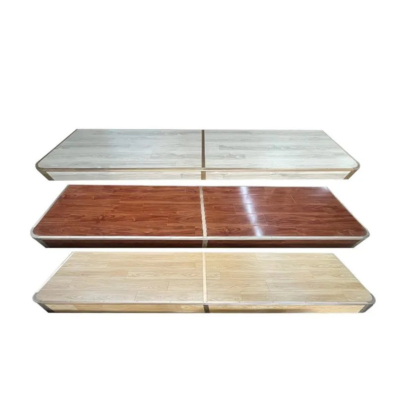 Classroom platform Platform School teaching podium, steel and wood finished movable stage lectern Wooden rounded corners