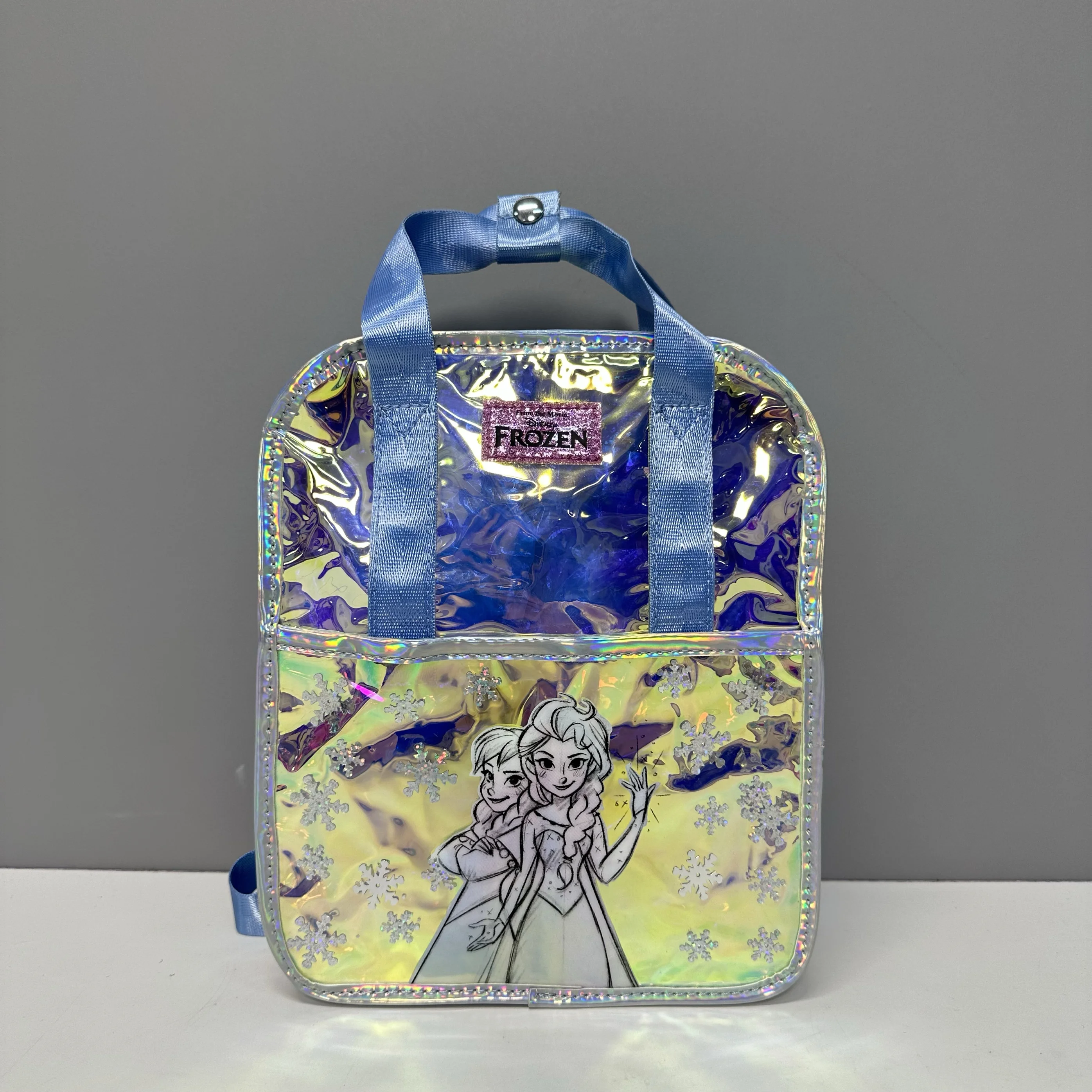 

Оригинальный Disney Frozen милый мультфильм принцесса лазерный прозрачный ПВХ износостойкий водонепроницаемый легкий рюкзак подарок для девочки