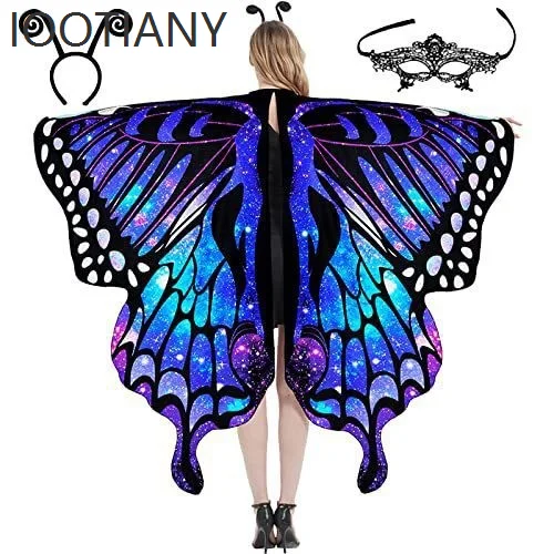 Halloween Adult Children Colorful Butterfly Cape Gradient Dance Decoration Wings Stage Cosplay Performance Cape Costume Suit New