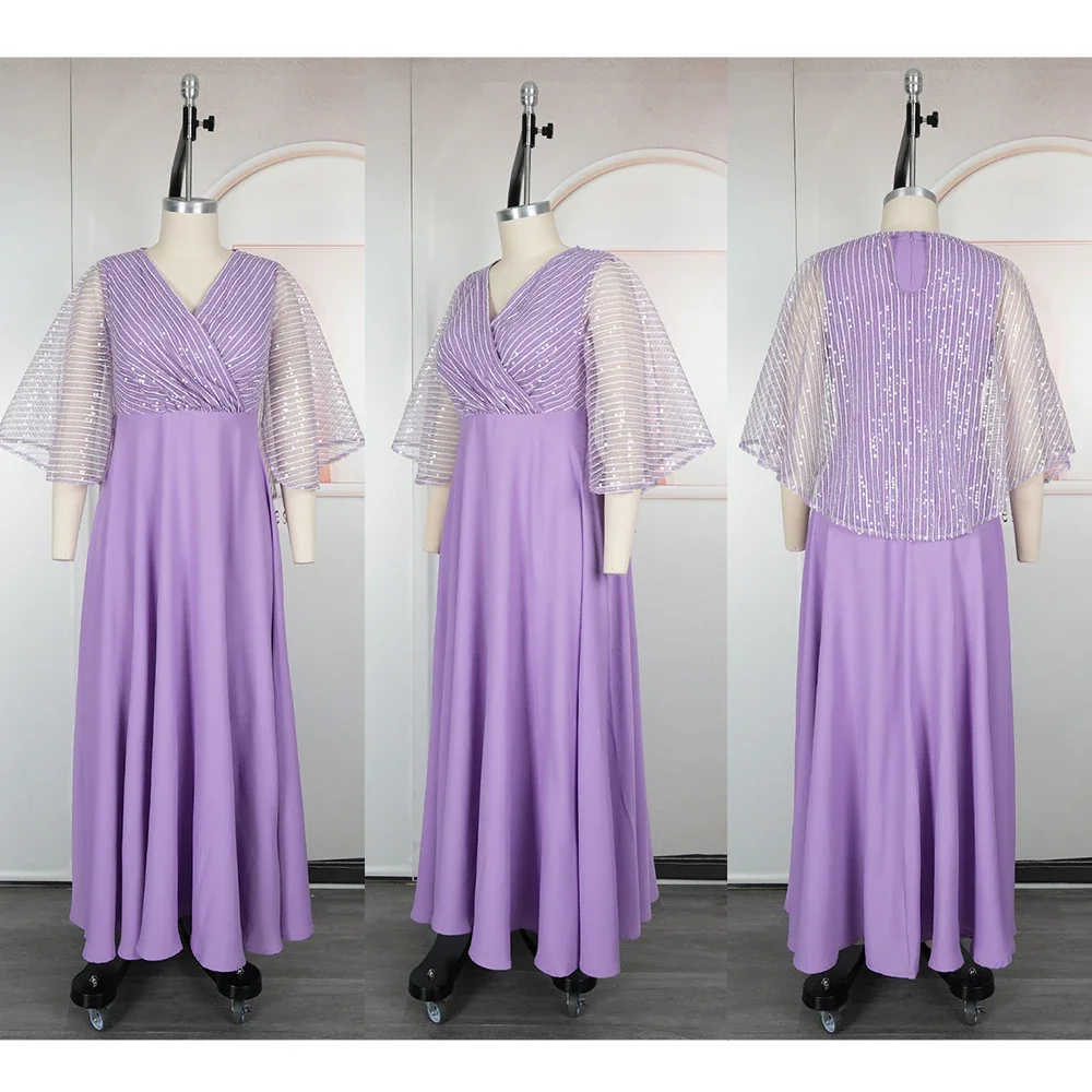 Gaun Pesta Afrika Ukuran Besar untuk Wanita Dashiki Ankara Payet Gaun Malam Pernikahan Elegan Turki Muslim Maxi Dress 2025 Terbaru