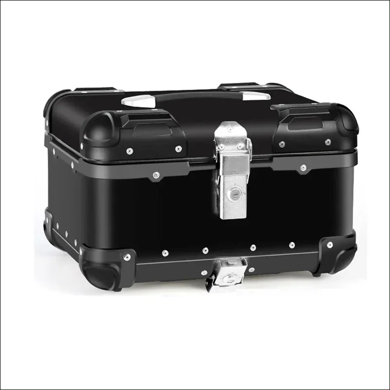 Caja de almacenamiento de equipaje trasero Universal para motocicleta, estuche superior impermeable para casco, cerradura de llave, caja de herramientas trasera de aluminio, 45L, 35L, 22L