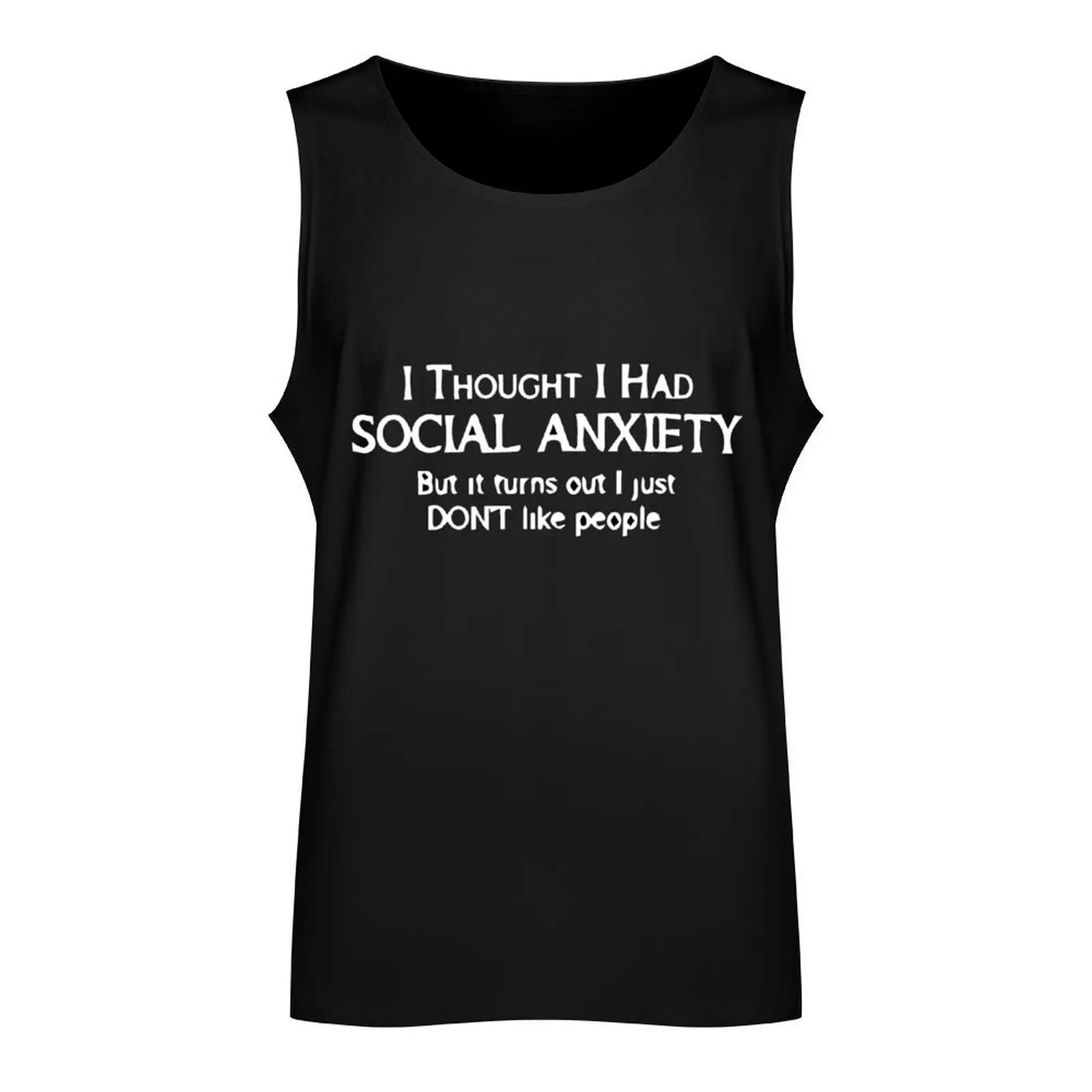 Social Anxiety Like People Graphic Novelty Sarcastic Funny Tank Top summer clothes man 2024 T-shirt male