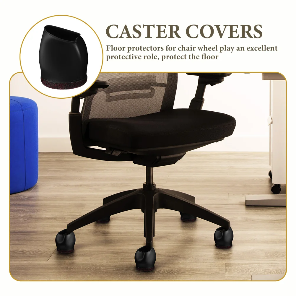 5 Pcs Caster Cover Chairs Cups Rolling Dining Room Covers Wheel Furniture Pad Tpe Stopper Office Protectors for Carpet Stoppers