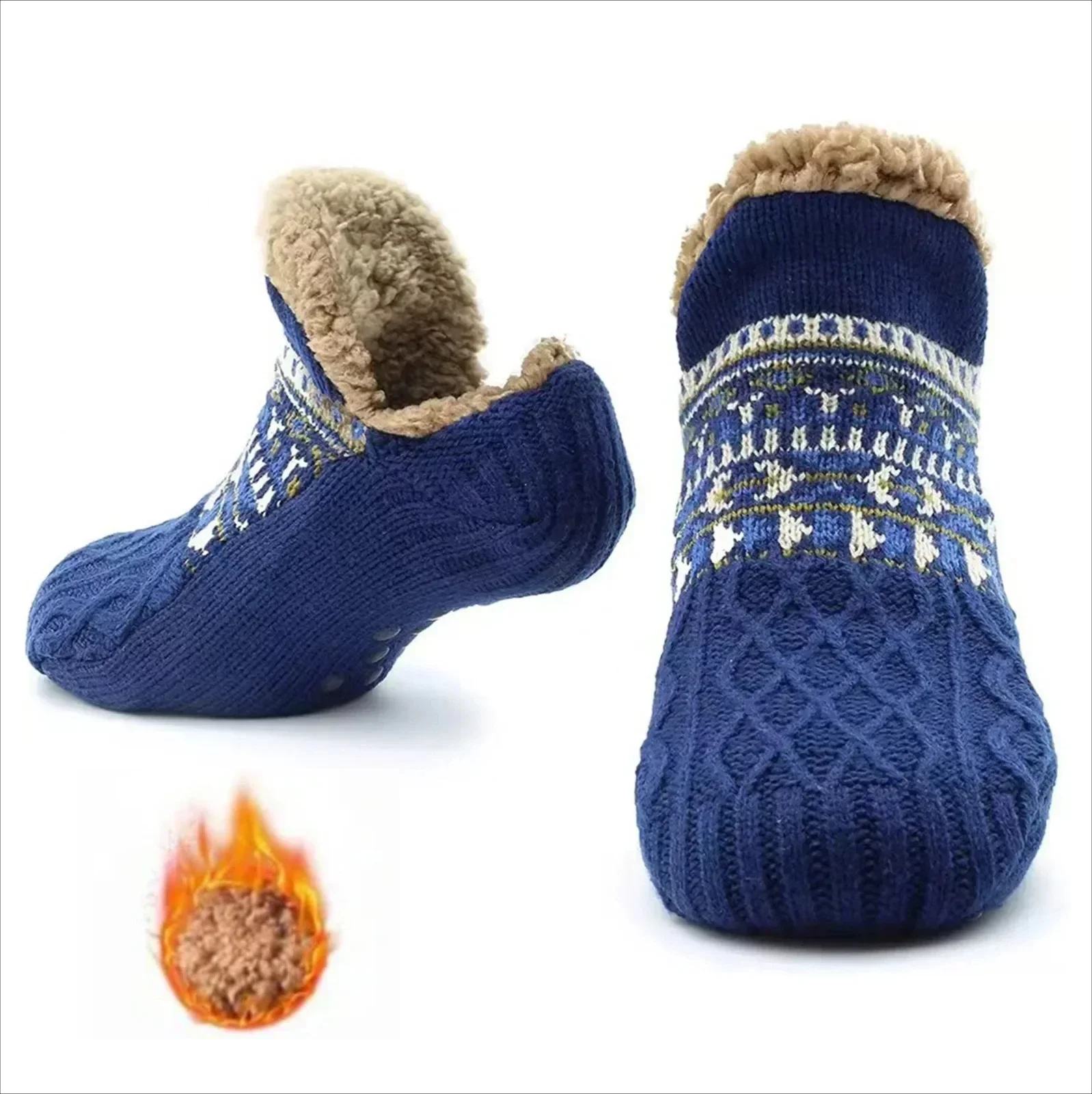 Fall and Winter Floor Socks Home Warm Women Men Socks Snow Thermal Sleeping Soft Non Slip Grip Fuzzy Floor Fluffy Slipper Sock