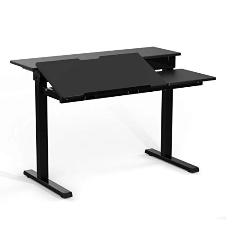 AliExpress – 40″ Manual Adjustable Height Split Level Drafting Table Ergonomic Desk with Monitor Shelf Black/Black