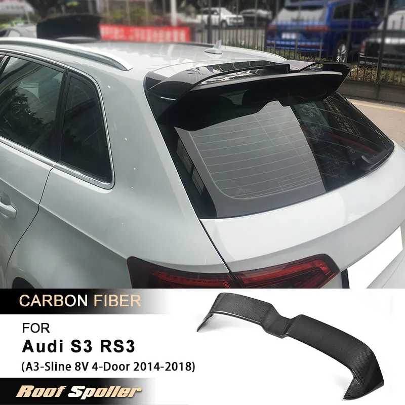 

Car Rear Roof Spoiler Wings for Audi A3-Sline S3 RS3 8V Hatchback 4-Door 2014-2018 Rear Spoiler Window Trim Lip Carbon Fiber FRP