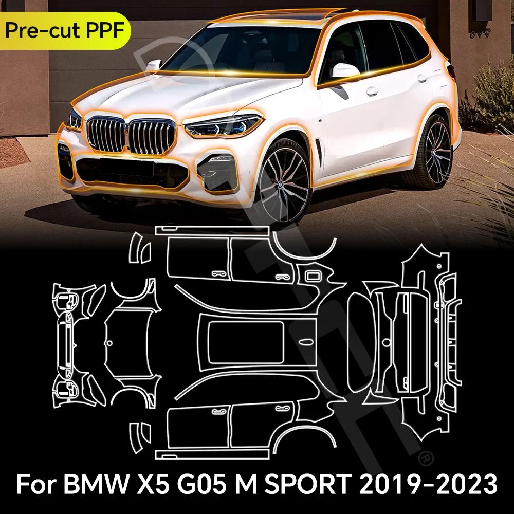 

For BMW X5 G05 M SPORT 2019-2023 TPU Paint Protection Film Clear Bra Car Body Anti-Scratch Pre-cut PPF Resistant Invisible Cover