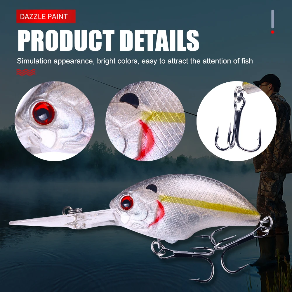 HENGJIA 11.7G 9CM Fishing Lures Rock Crank Bait Crankbait Minnow  Bass Treble Hooks Swim Hard Lure Baits Wobbler Long Big Tongue