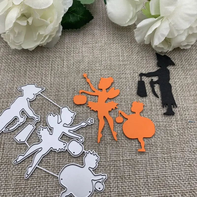 3Pcs Trick Halloween Kids Metal Cutting Dies For DIY Scrapbooking Decorative Embossing Handcraft Die Cutting Template Mold