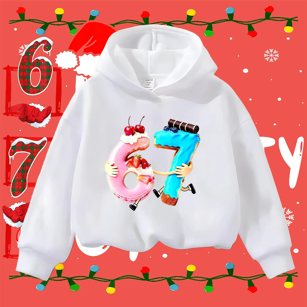 Felpa natalizia per bambini Cute 67 Cake Design Top pullover festivo per bambine e bambini