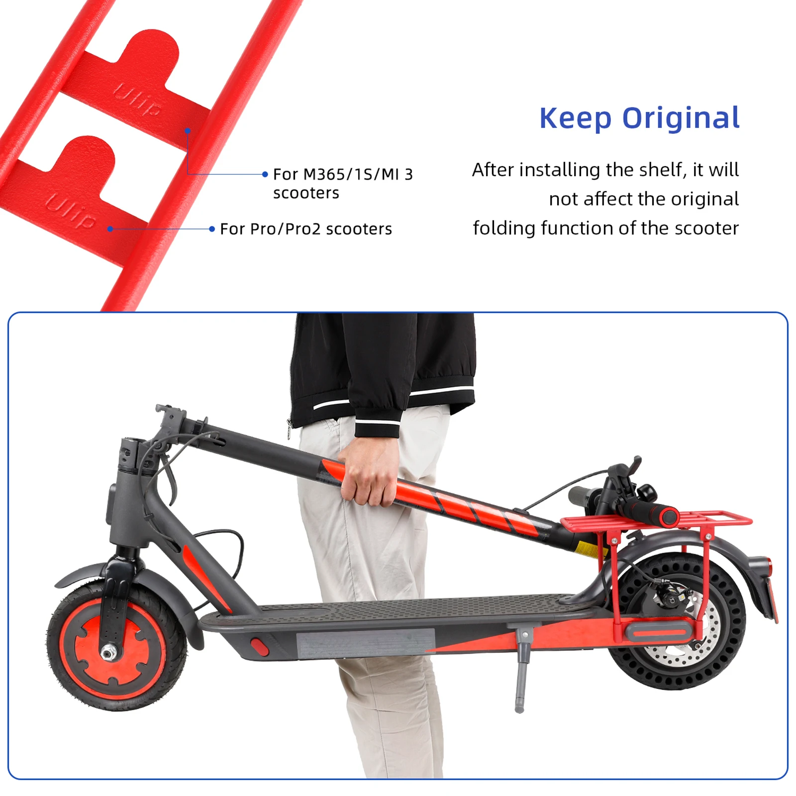 Ulip Rear Cargo Rack Thicken Steel Folded Rear Shelf Storage Shelf Accessories For Xiaomi M365 1S Pro Pro2 MI3 Electric Scooters