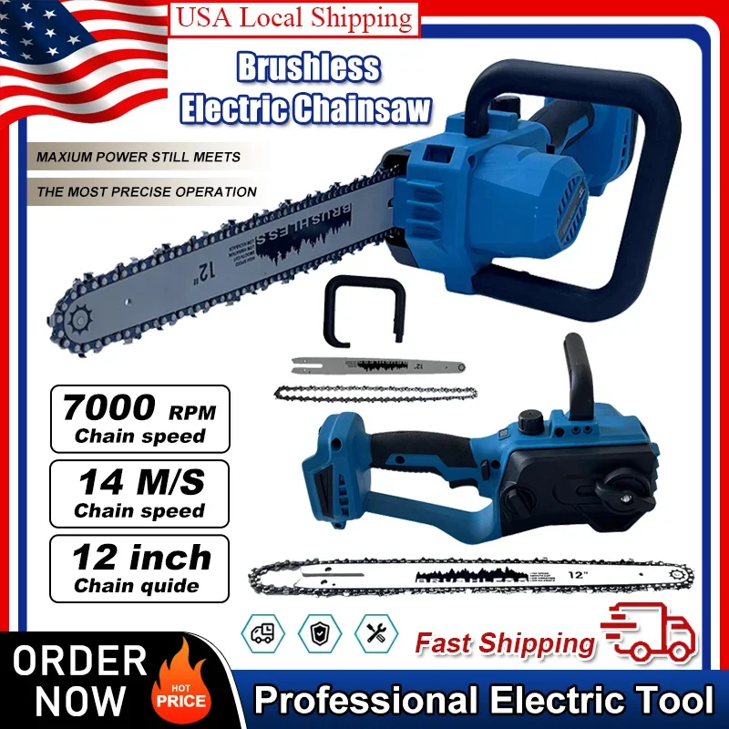 

Бесщеточная бензопила Makita, 12 дюймов, с автоматической масленкой, аккумуляторная электрическая пила для резки деревьев и лесозаготовок, резки древесины