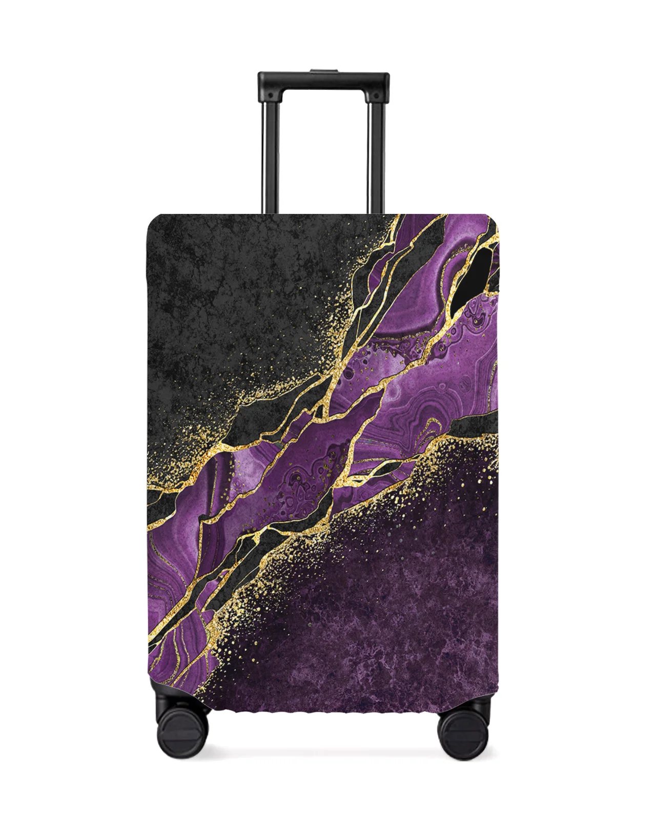 

Abstract Black Marble Purple Malachite Luggage Cover Stretch Baggage Protector Dust Cover for 18-32 Inch Travel Suitcase Case