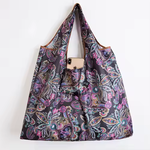 Big Size Thick Nylon Large Tote ECO Reusable Polyester Portable Shoulder Women's Handbags Folding Pouch Shopping Bag Foldable - Image 24