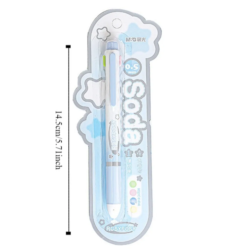 متعددة الوظائف أربعة في واحد قلم حبر جاف 0.5 مللي متر الرصاص الأساسية غرامة فلاش أربعة ألوان الجاذبية القلم القرطاسية الإبداعية