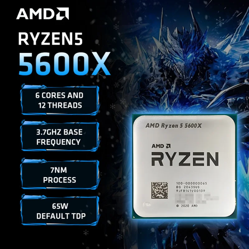 

AMD Ryzen 5 5600X R5 5600X 3.7 GHz Six-Core Twelve-Thread 65W CPU Processor L3=32M 100-000000065 Socket AM4 ryzen 5 5600X 라이젠