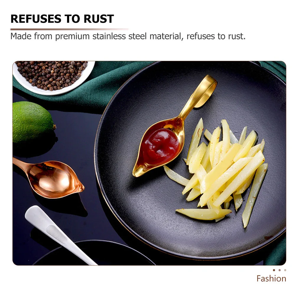 

3Pcs Stainless Steel Saucier Drizzle Spoons Professional Kitchen Gadget for Cake Baking Coffee Art Sauce Decoration