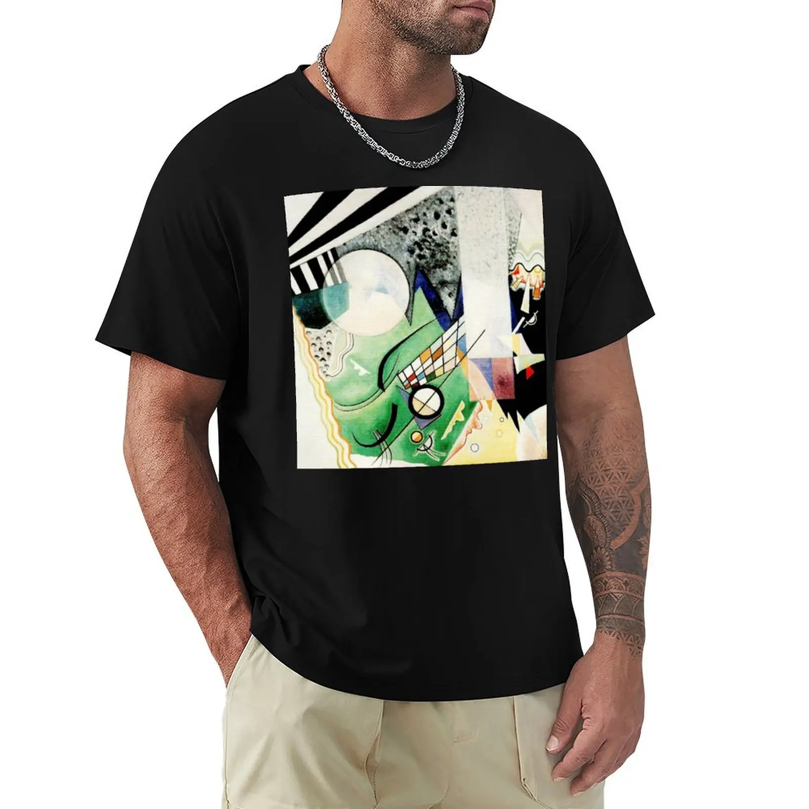 Green Composition Wassily Kandinsky Abstract Cubism T-Shirt Big and Tall Basic Tee Shirt