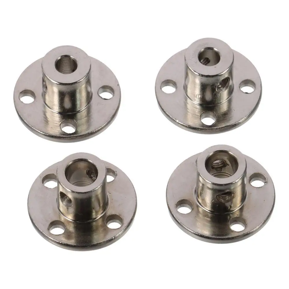 2Pcs Metal Bearing Motion Bushing Useful Silver Rigid Round Coupling Flange Coupling Connector DIY RC Model Motors