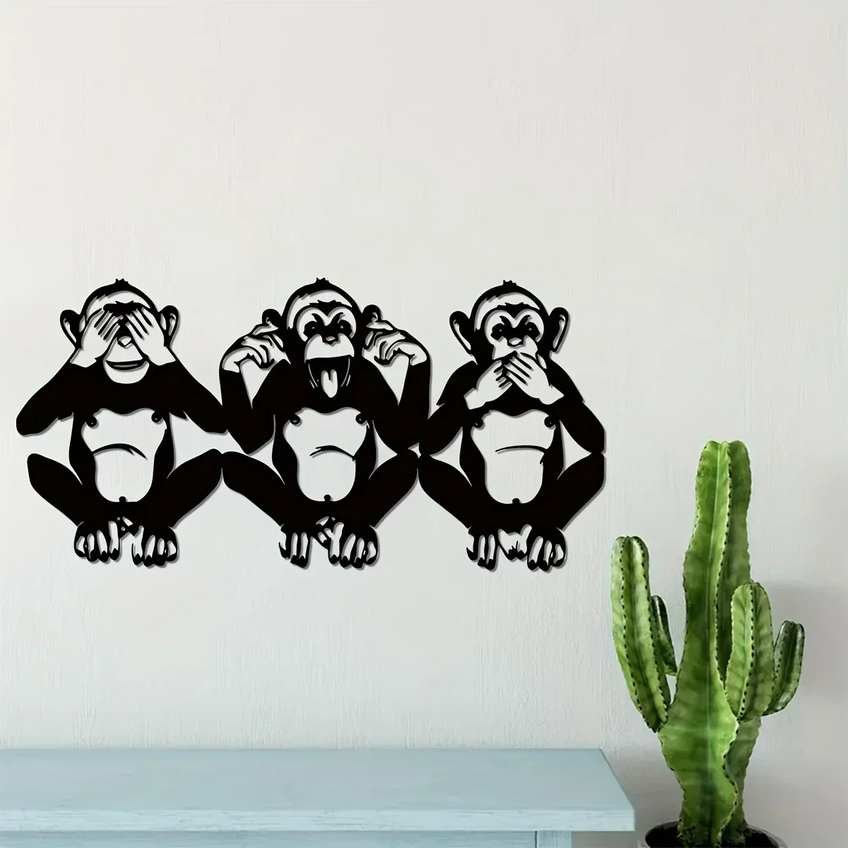 

metal iron Wise Monkeys Metal Wall Hanging Art, Monkey Trio Decor, See No Evil Art Hear No Evil Decor, Metalwork Sculpture Prima