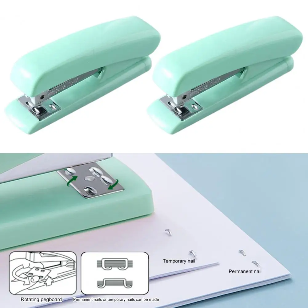 Desk Stapling Tool Efficient Portable Macaron Color Small Stapler For Labor-saving Office Supplies Anti-slip For Students