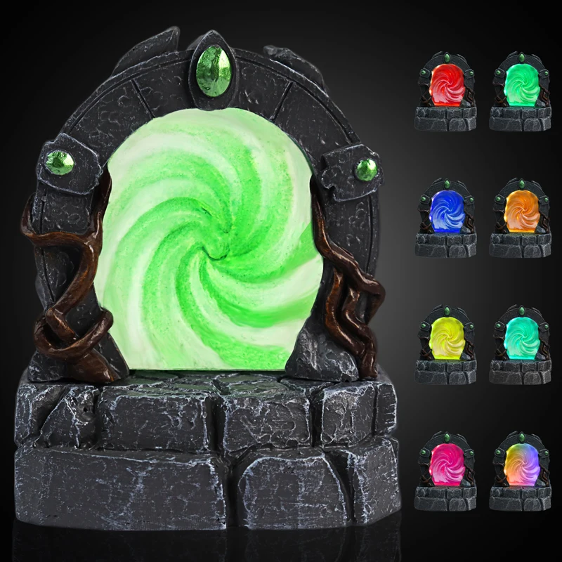 DND Glowing Portal Resin Miniature with Color-Changing LED Lights - Magic Portal Terrain, RPG Scenery for Dungeons and Dragons