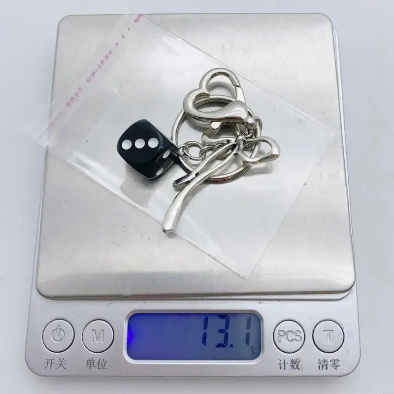 

Dices Bowknot Charm Keychain Bag Pendant Fashionable Keyring Jewelry for Women