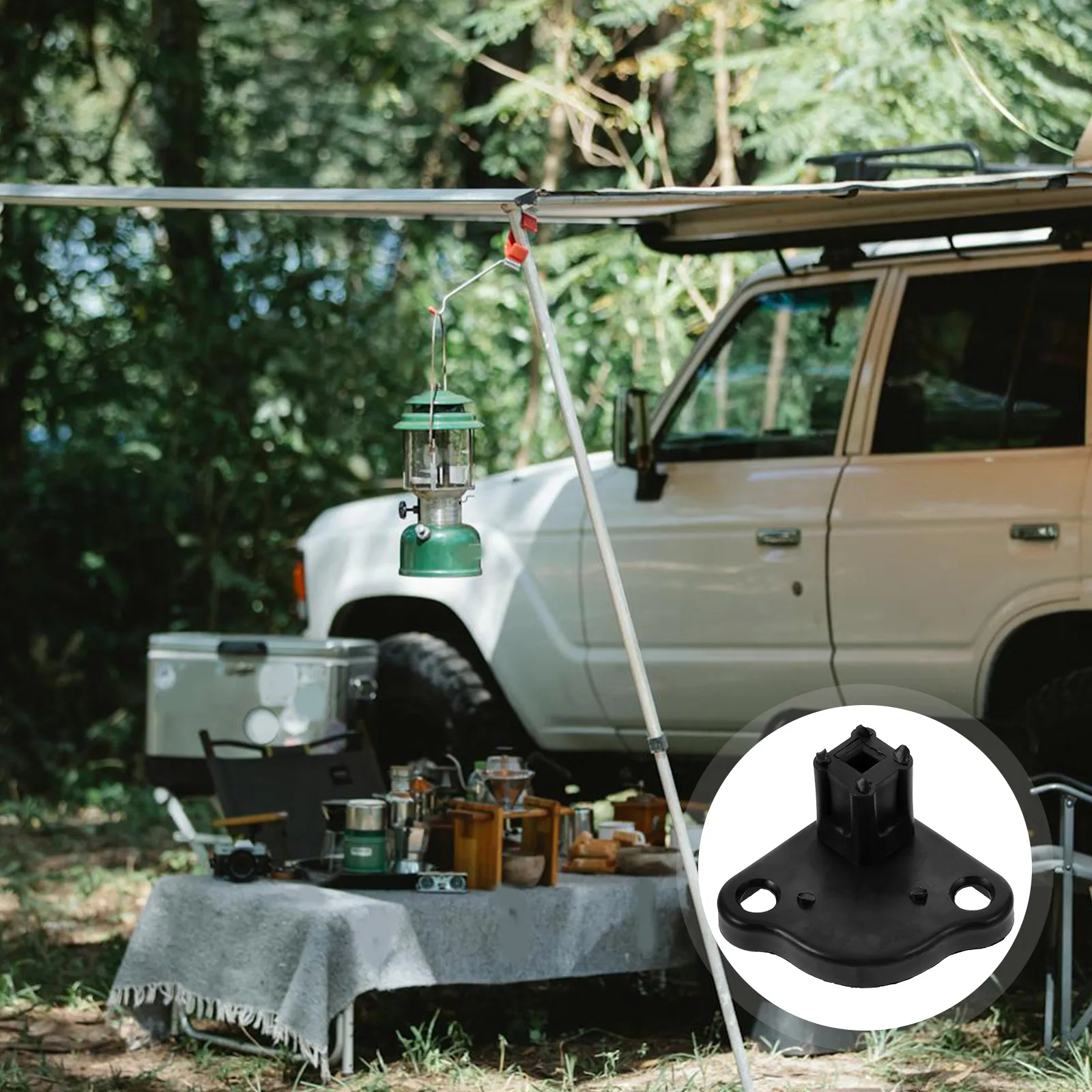 

4pcs Tent Connection Kit Lightweight RV Awning Bottom Bracket Foot Foldable Camping Accessories Truck Support
