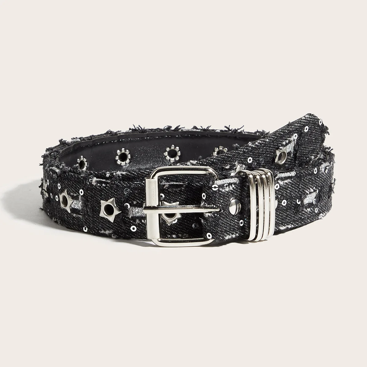Ceinture personnalisée de style punk à double boucle, jeans à la mode coréenne, décoration décontractée, ceinture polyvalente