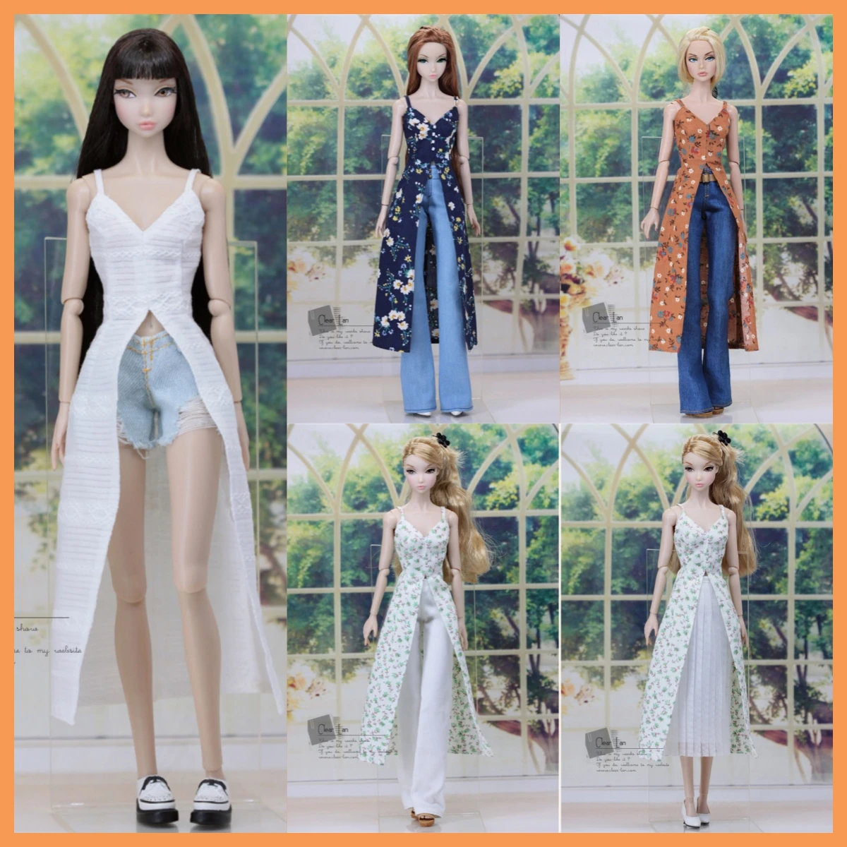 

【Под настройки одного месяца】Модное милое платье с цветочным принтом в масштабе 1/6, около 30 см, ПП FR OB, Момоко, экшн-фигурка, тело