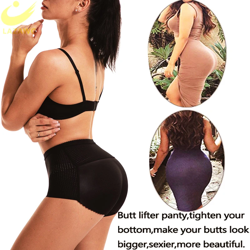 LAZAWG Women Control Panties with Pad Butt Lifter Hip Enhancer Mesh Underwear Push Up Big Ass Fake Butt Buttocks Body Shaper