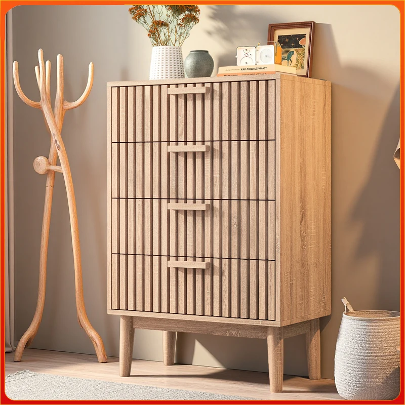 Gabinete de Madera Comanlai, Gabinete de Almacenamiento para Sala de Estar de Estilo Minimalista, Gabinete Decorativo con 4 Cajones