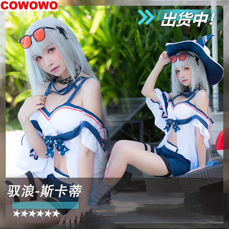 COWOWO-Maillot de bain Arknights Skadi pour femme, Costume Cosplay, Cos Game, Anime Party Uniform, Hmatte en Play Py Clothes