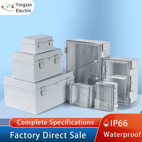 Caja de conexiones de energía ABS con carcasa de plástico eléctrico IP66, caja de distribución impermeable para exteriores para proyectos de instrumentos eléctricos