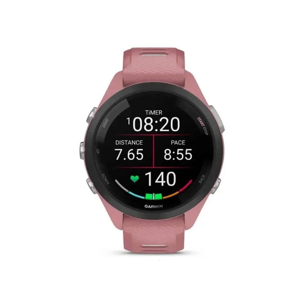 Garmin-Montre Forerunner avec écran AMOLED rose, GPS, musique, 42mm, 265S