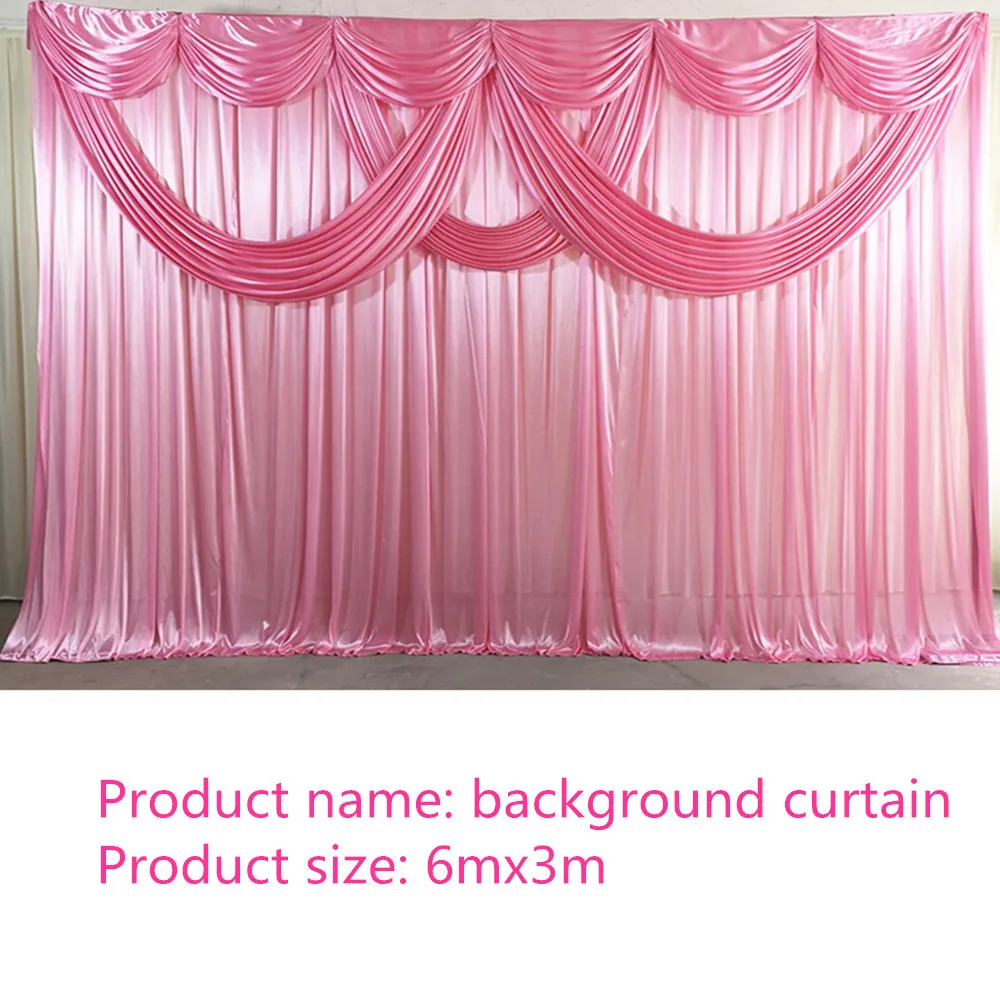 

3mx6m Wedding Backdrop With Sequins Swags Backcloth Party Curtain Celebration Stage Background Wall Valance Decoration