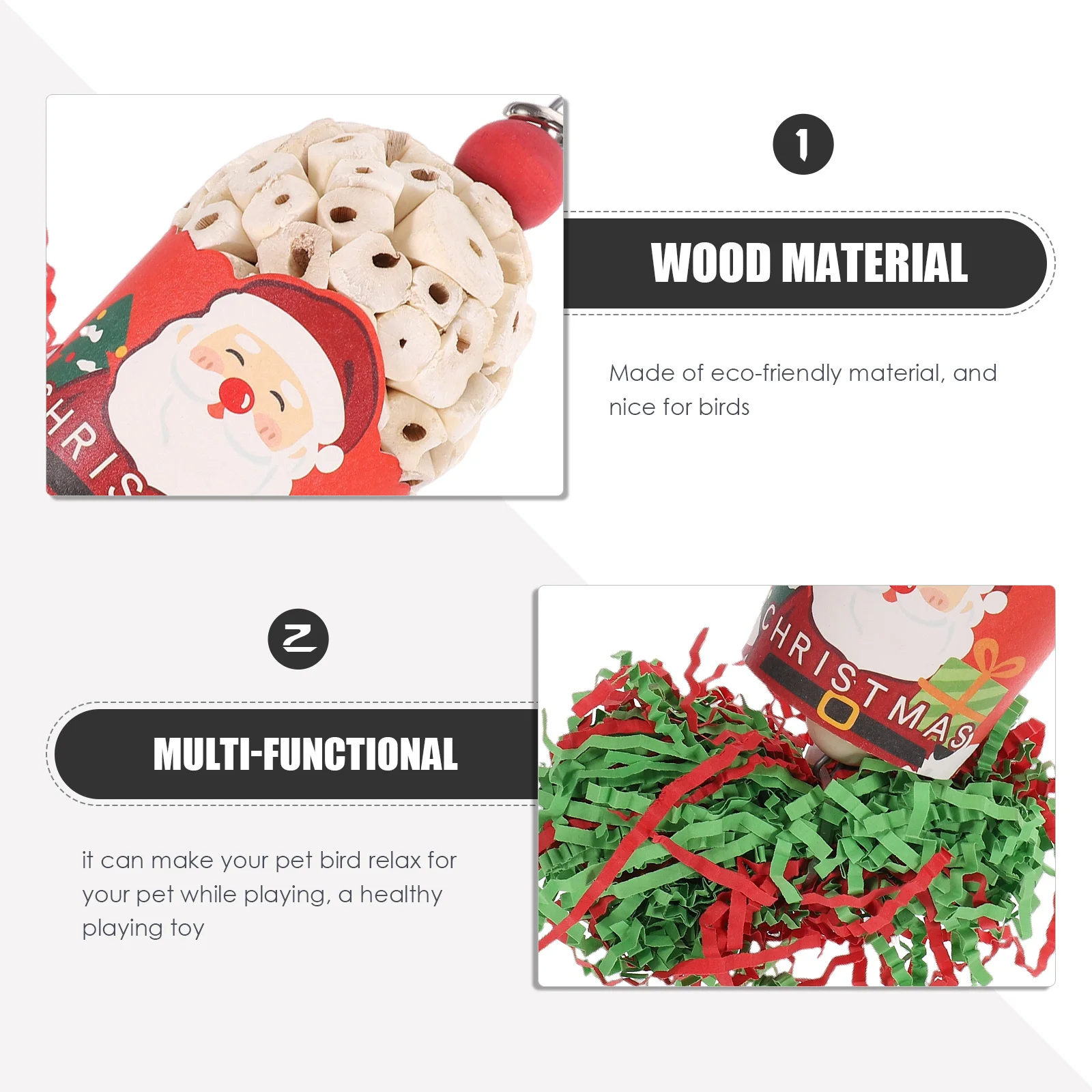 

Christmas Parrot Hanging Chewing Birdcage Accessory Durable Bite Resistant Hanging Bird Relaxing Chew Bird