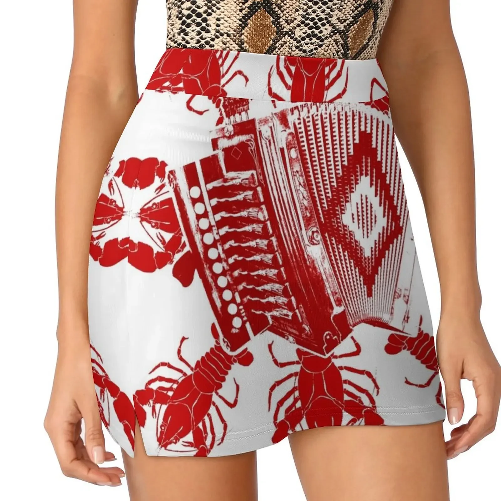 

Cajun Music And Crawfish Mini Skirt Clothing female novelty in clothes