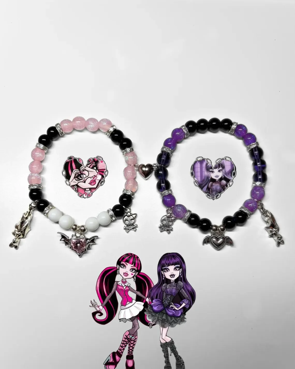 DRACULAURA x ELISSABAT Anime Amistad Pulsera a juego Pulsera Kawaii, regalo de Halloween
