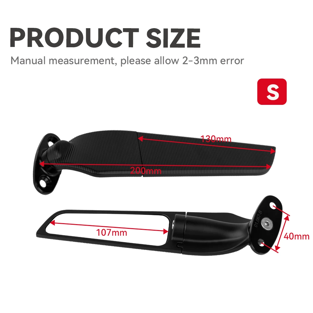 2PCS Motorcycle Mirrors Modified Wind Wing Adjustable Rotating Rearview Mirror For Honda CBR650 CBR600RR YAMAHA Kawasaki BMW