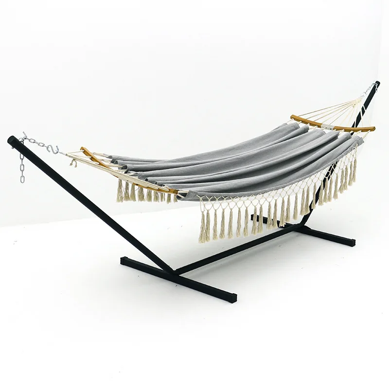 

Nordic Simple Casual Canvas Tassel Lift Chair Home Single Double Hammock Outdoor Swing Chair Camping Cradle Wholesale