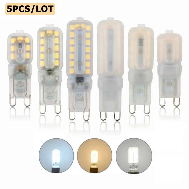 

5PCS Dimmable G9 LED Light Bulbs 110/220V SMD2835 Spotlight 14/22/32 LEDs Corn Light 3W 5W 7W Chandelier Lamps for Home Lighting