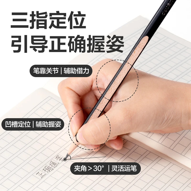 Deli 8/10 pçs 2b/hb lápis de madeira triangular exame de arte esboço pintura desenho lápis presente escola & material de escritório papelaria