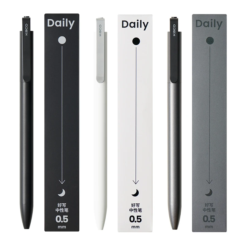 

KACO Neutral Pen Point Black Press Pen Set Double Bead Pen Tip Quick Drying Ink Cute Pens Office Supplies School Supplies