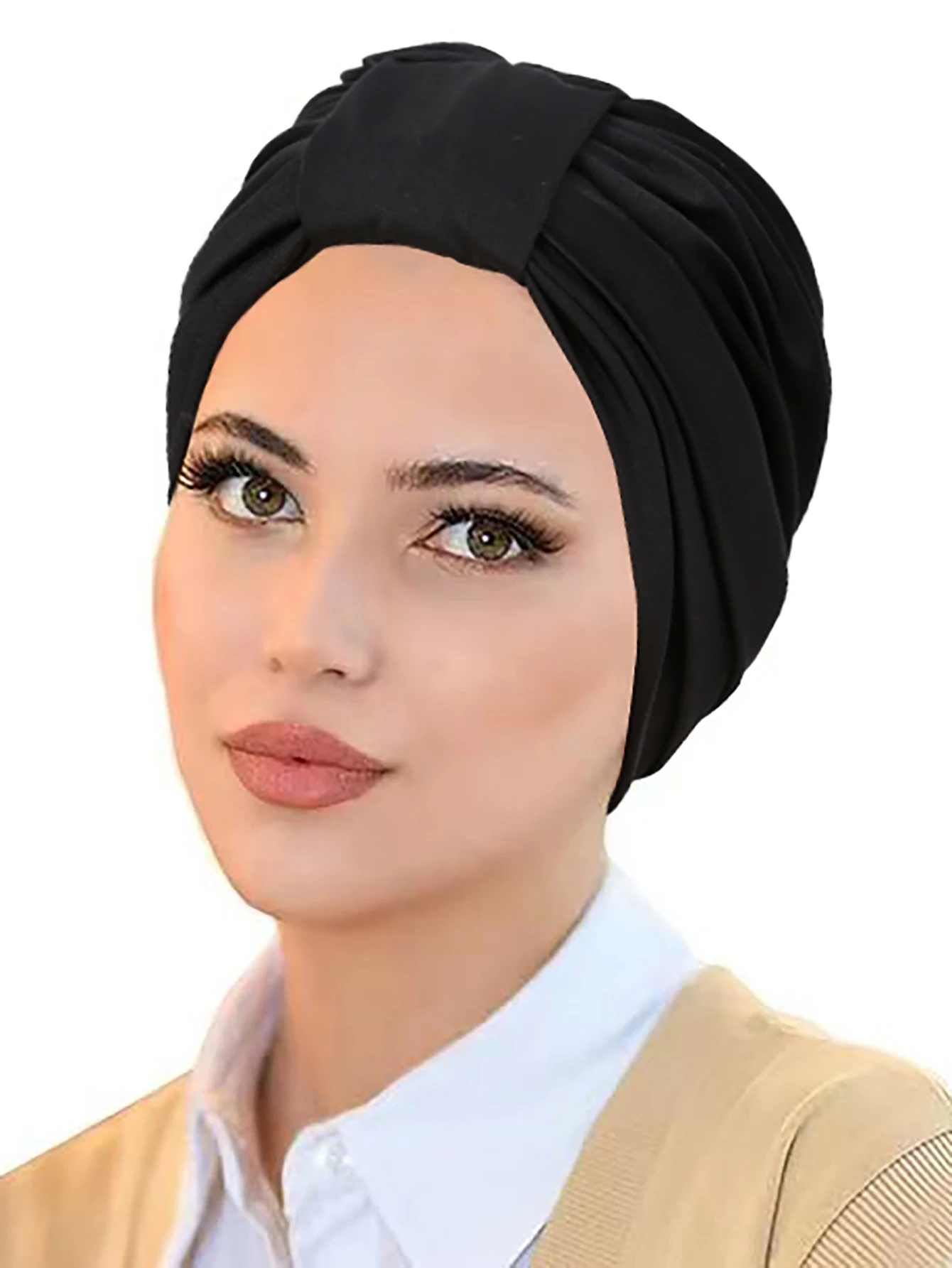 2024 New Women Muslim Hijab Caps Wrap Head Soft Elastic Ladies Turban Bonnet Fashion Solid Color Headdress Wearable