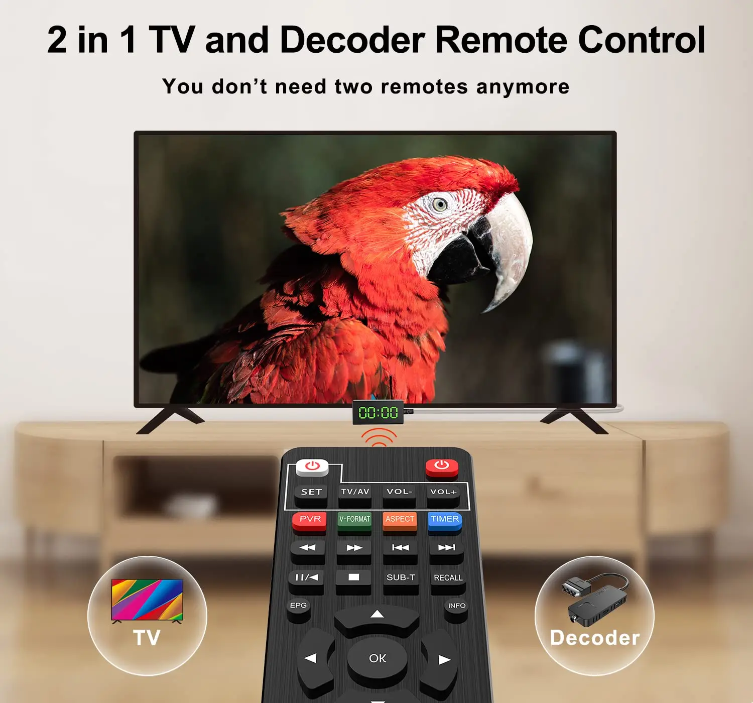 Digital Terrestrial Decoder DVB T2 H265 HEVC Scart TV Receiver UBISHENG HD DVB-T2 PVR TV Tuner with 2in1 Remote Control